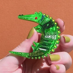 A Crocodile Named Growl Brooch