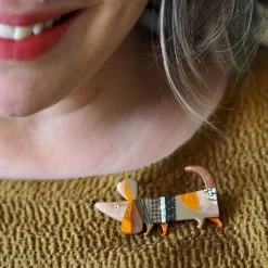 A Dachshund Named Bark Brooch