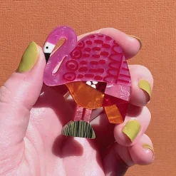A Flamingo Named Honk Brooch