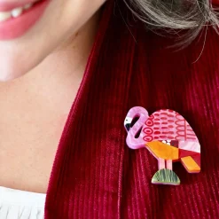 A Flamingo Named Honk Brooch