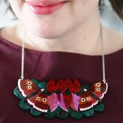 A Moth Amongst The Desert Peas Necklace
