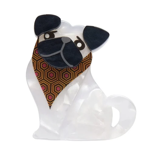 Adoring Polly Pug Mini Brooch
