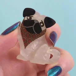 Adoring Polly Pug Mini Brooch