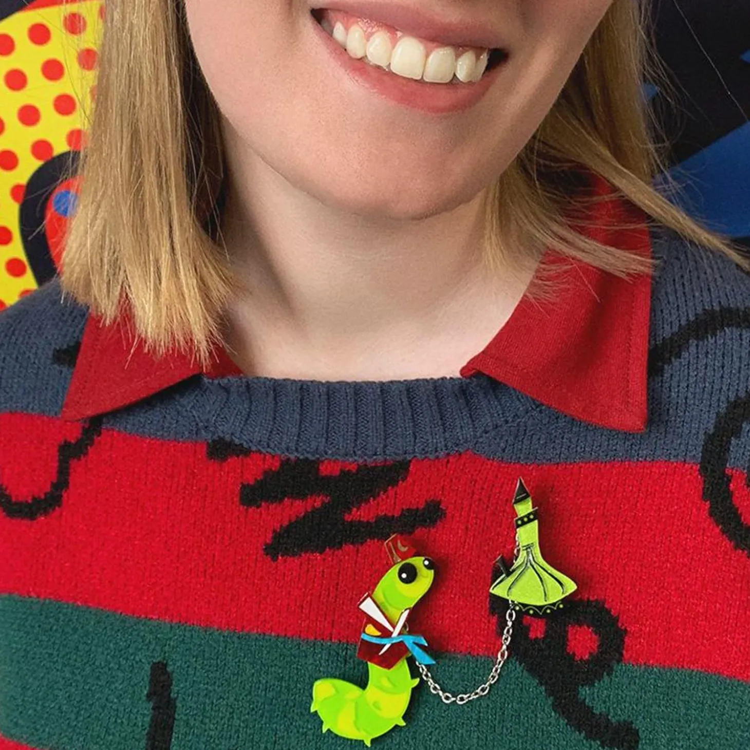 Advice From A Caterpillar Double Brooch