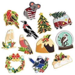 An Australian Christmas Complete Enamel Pin Pack - 12 Piece