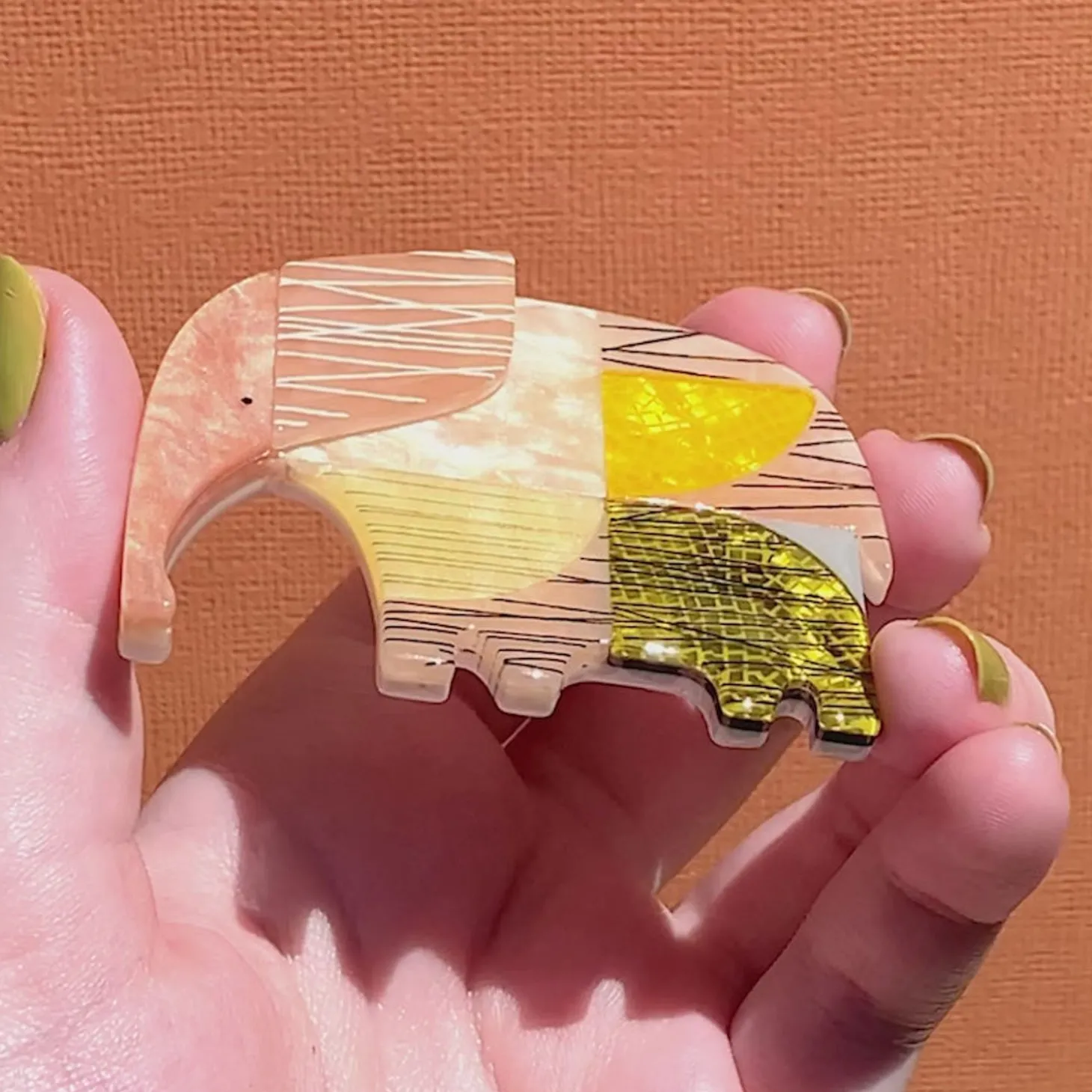 An Elephant Named Rumble Brooch