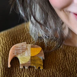 An Elephant Named Rumble Brooch