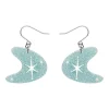 Atomic Boomerang Glitter Drop Earrings - Blue