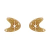 Atomic Boomerang Glitter Stud Earrings - Gold