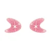 Atomic Boomerang Glitter Stud Earrings - Pink