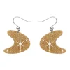 Atomic Boomerang Glitter Drop Earrings - Gold