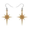Atomic Star Glitter Drop Earring - Gold