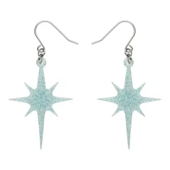Atomic Star Glitter Drop Earring - Blue