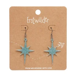 Atomic Star Glitter Drop Earring - Blue