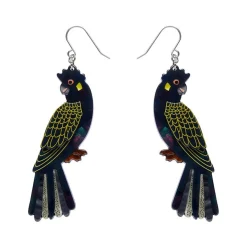 Bella The Black Cockatoo Drop Earrings