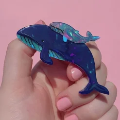 Benevolent Behemoths Blue Whale Brooch