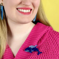 Benevolent Behemoths Blue Whale Brooch