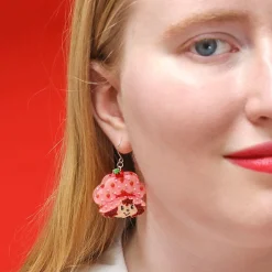 Big Adorable Strawberry Smile Drop Earrings