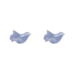 Bird Ripple Resin Stud Earrings - Blue