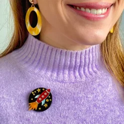 Blast Off! Mini Brooch