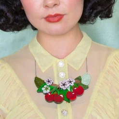 Blossoming Cherries Statement Necklace