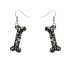 Bones Chunky Glitter Resin Drop Earrings - White