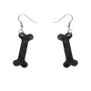 Bones Ripple Resin Drop Earrings - Black