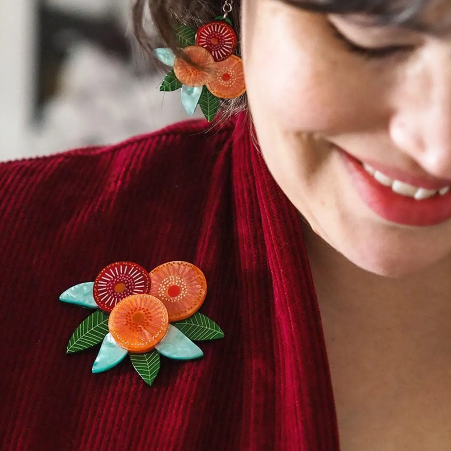 Brilliant Blossoms Flowering Gum Brooch