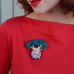 Bulbous Baobab Tree Brooch