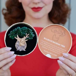 Bulbous Baobab Tree Brooch