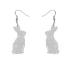 Bunny Ripple Resin Drop Earrings - White