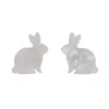 Bunny Ripple Resin Stud Earrings - White