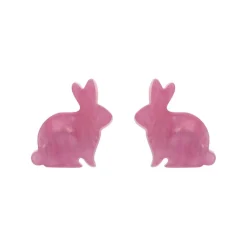 Bunny Ripple Resin Stud Earrings - Mauve