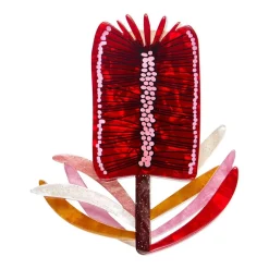 Burgundy Brush Brooch