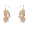 Butterfly Textured Resin Drop Earrings - White