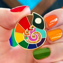Carmel'S Colourful Chameleon Enamel Pin