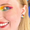 Carmel'S Colourful Chameleon Enamel Stud Earrings