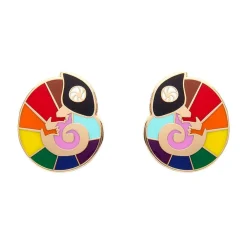 Carmel'S Colourful Chameleon Enamel Stud Earrings