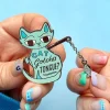 Cat Got Your Tongue Enamel Pin