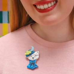 Cat In A Hat Brooch