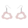 Cloud Glitter Resin Drop Earrings - Pink
