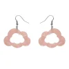 Cloud Solid Glitter Resin Drop Earrings - Pink