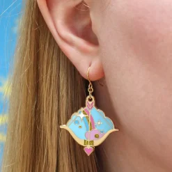 Cupid'S Aim Enamel Drop Earrings