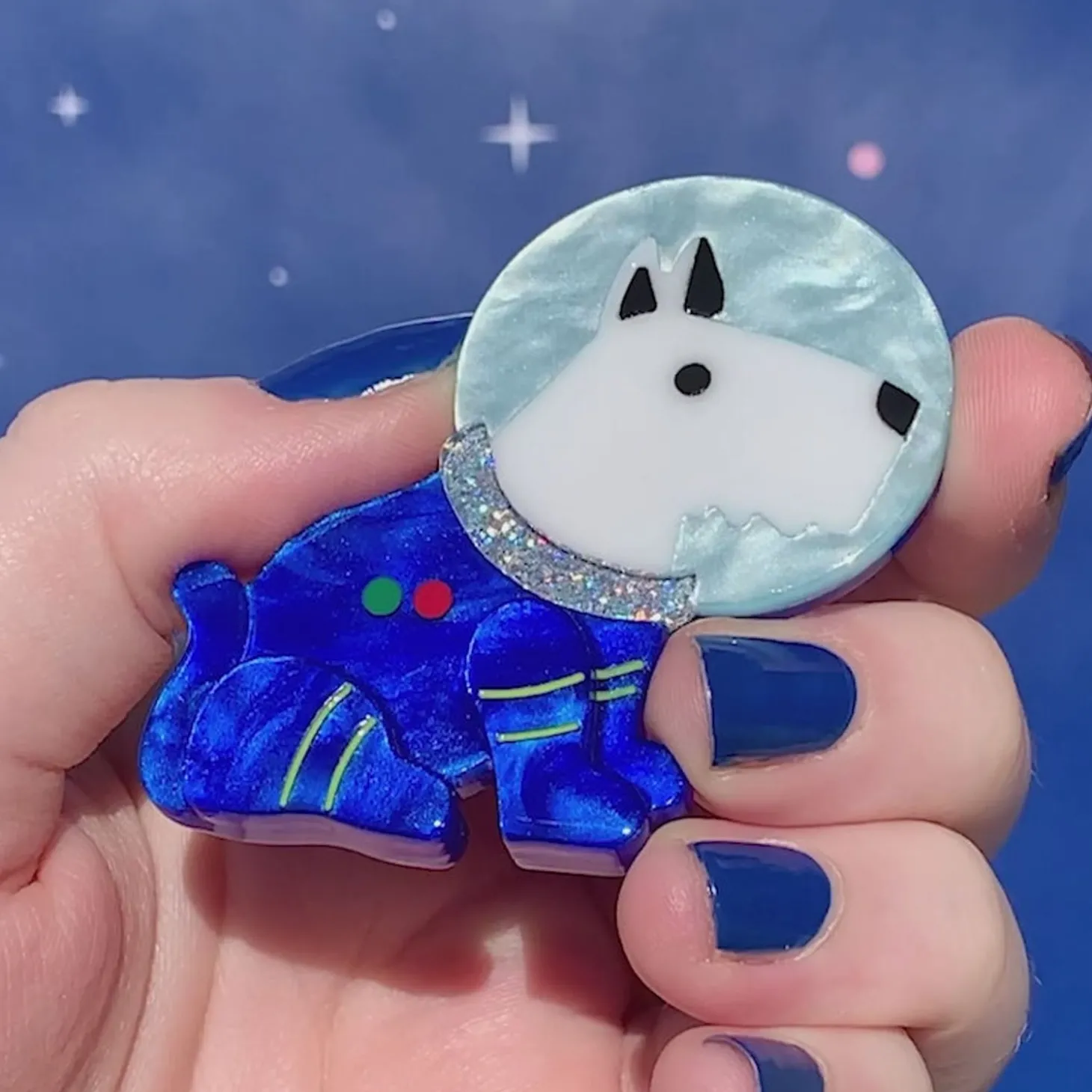 Daring Dogmonaut Brooch