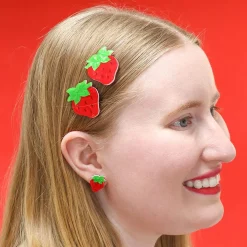 Darling Strawberry Hair Clips Set - 2 Piece