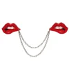 Double Feature Lips Double Brooch