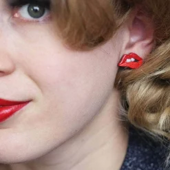 Double Feature Lips Stud Earrings
