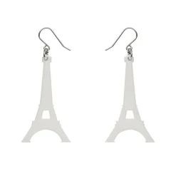 Eiffel Tower Solid Resin Drop Earrings - White