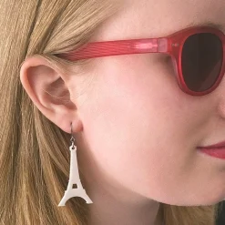 Eiffel Tower Solid Resin Drop Earrings - White