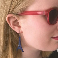 Eiffel Tower Solid Resin Drop Earrings - Blue
